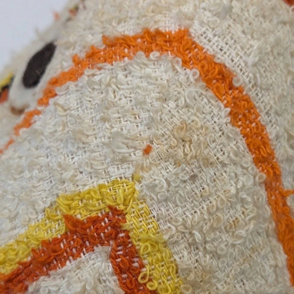 Vintage Dee Gee of California Terry Cloth Plush Fish Orange Striped Stuffed Toy